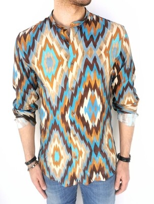 ​​Korean shirt in multicolor pattern