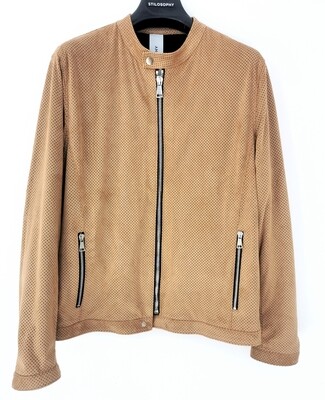​​Perforated faux leather jacket​