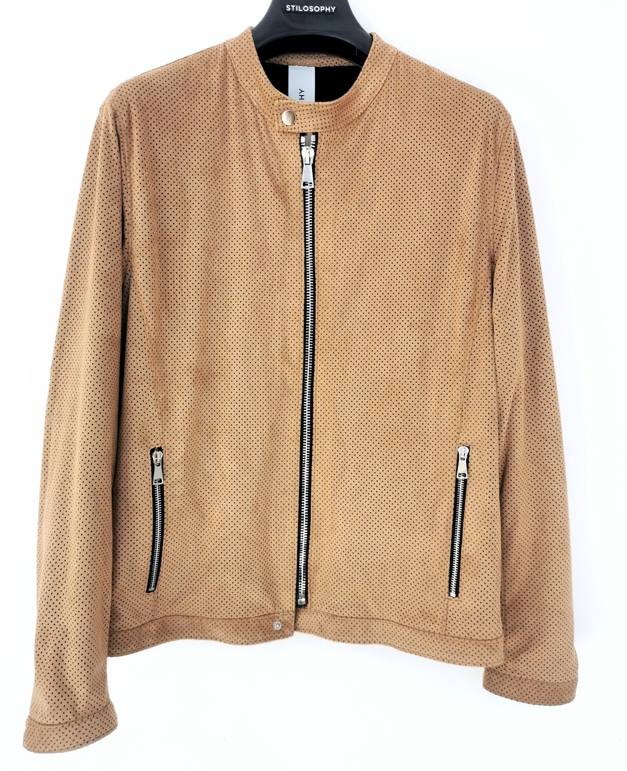 ​​Perforated faux leather jacket​