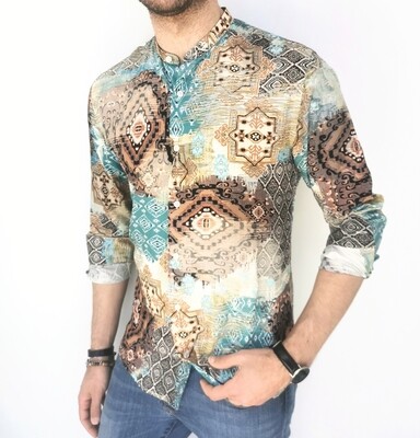 Etnic patterned Korean shirt