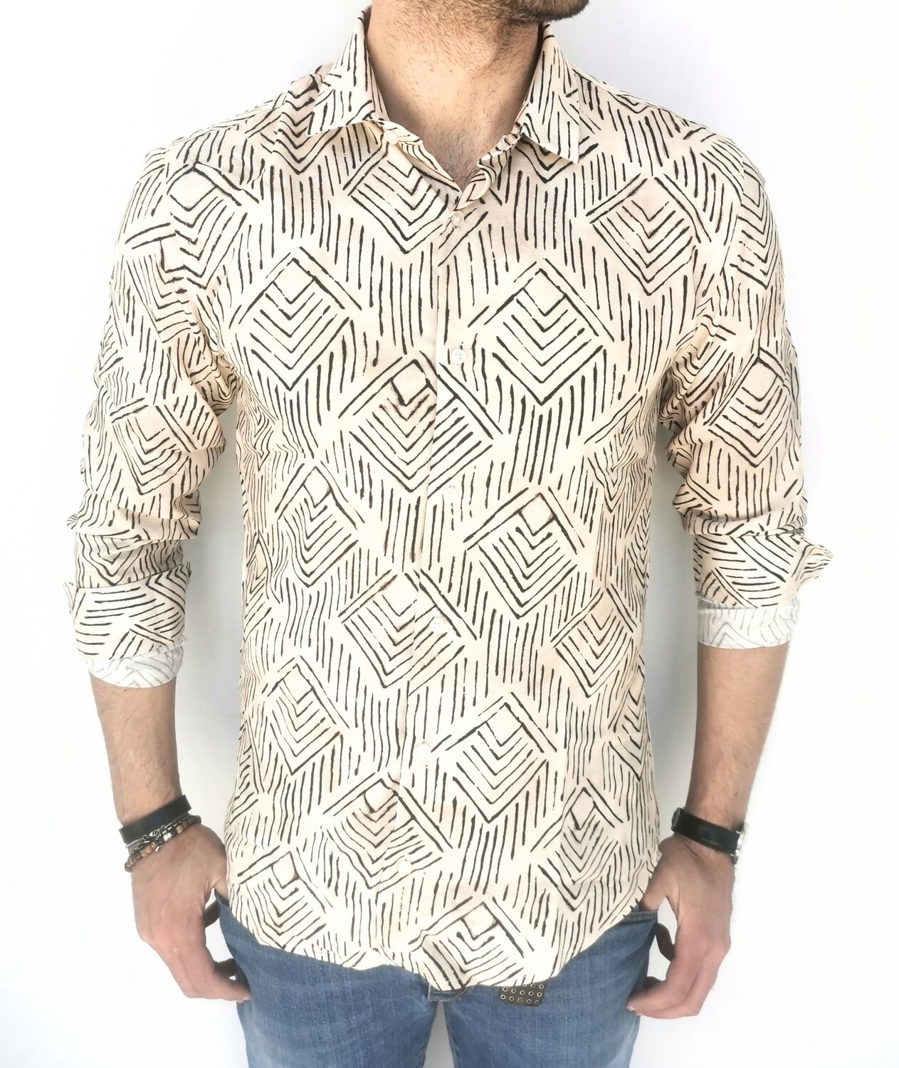 ​​Slim shirt in ethnic pattern​