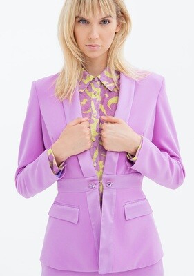 ​Regular blazer with satin inserts