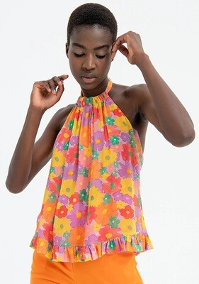 Regular top in floral pattern