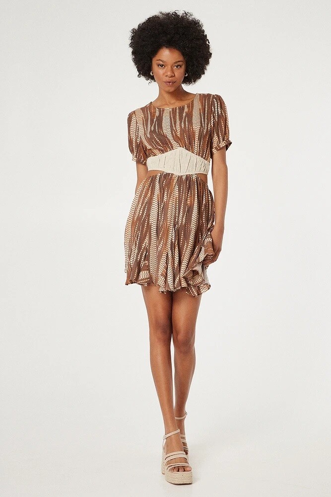 Cut out printed dress