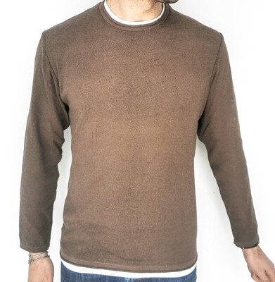 Crew neck sweater with inserts