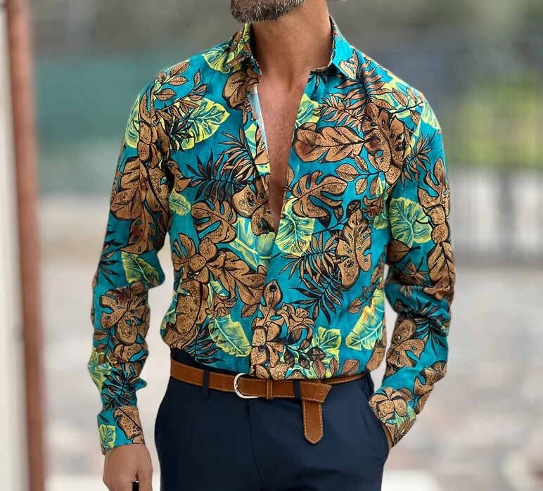 ​​Slim fit floral shirt in fluid fabric