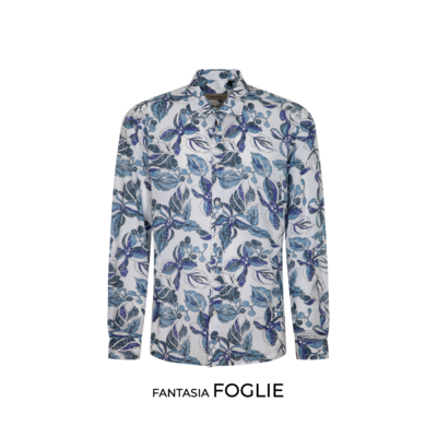 ​​Slim shirt with leaf print