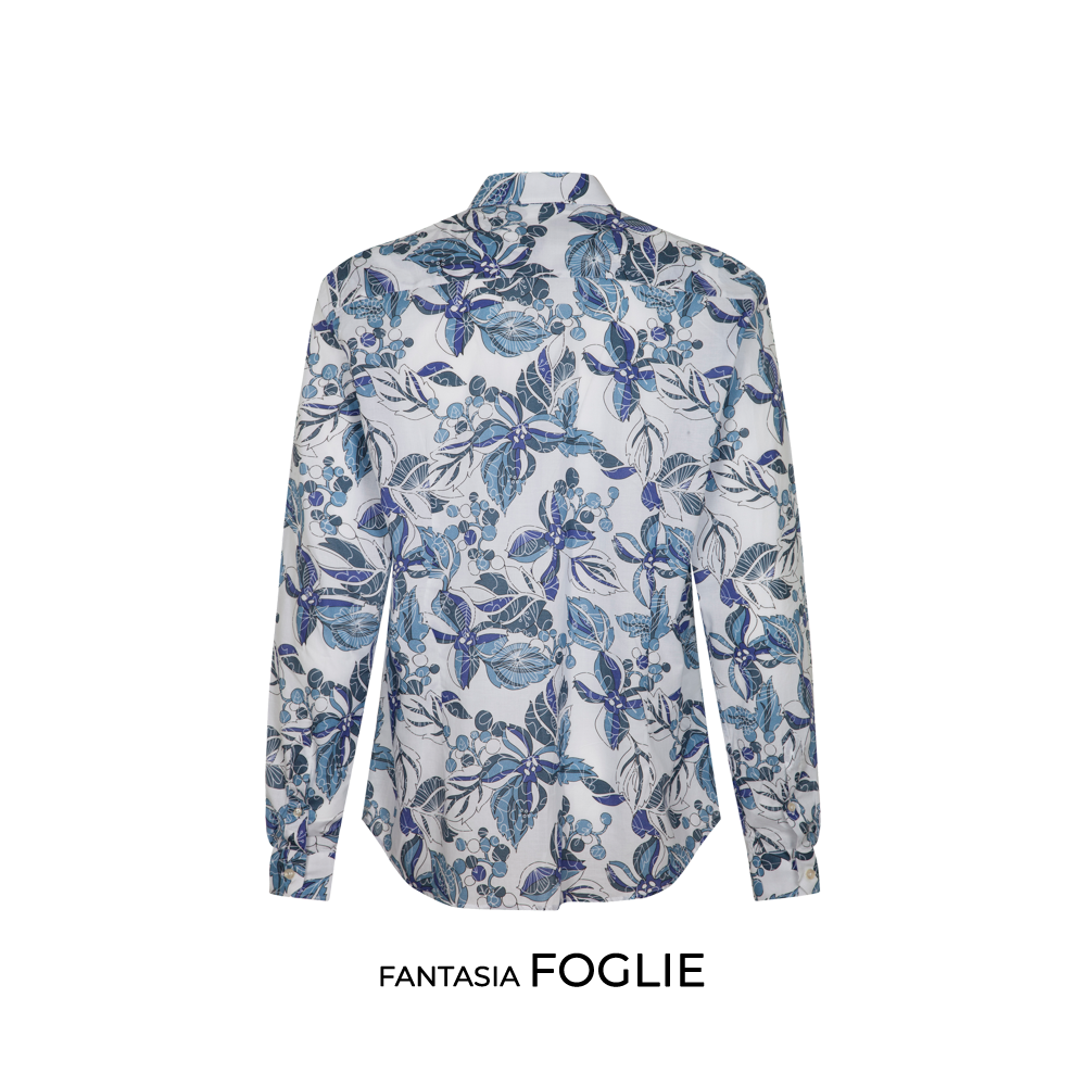 ​​Slim shirt with leaf print