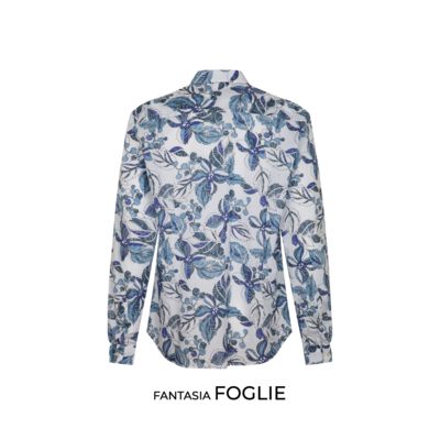 Slim shirt with leaf print