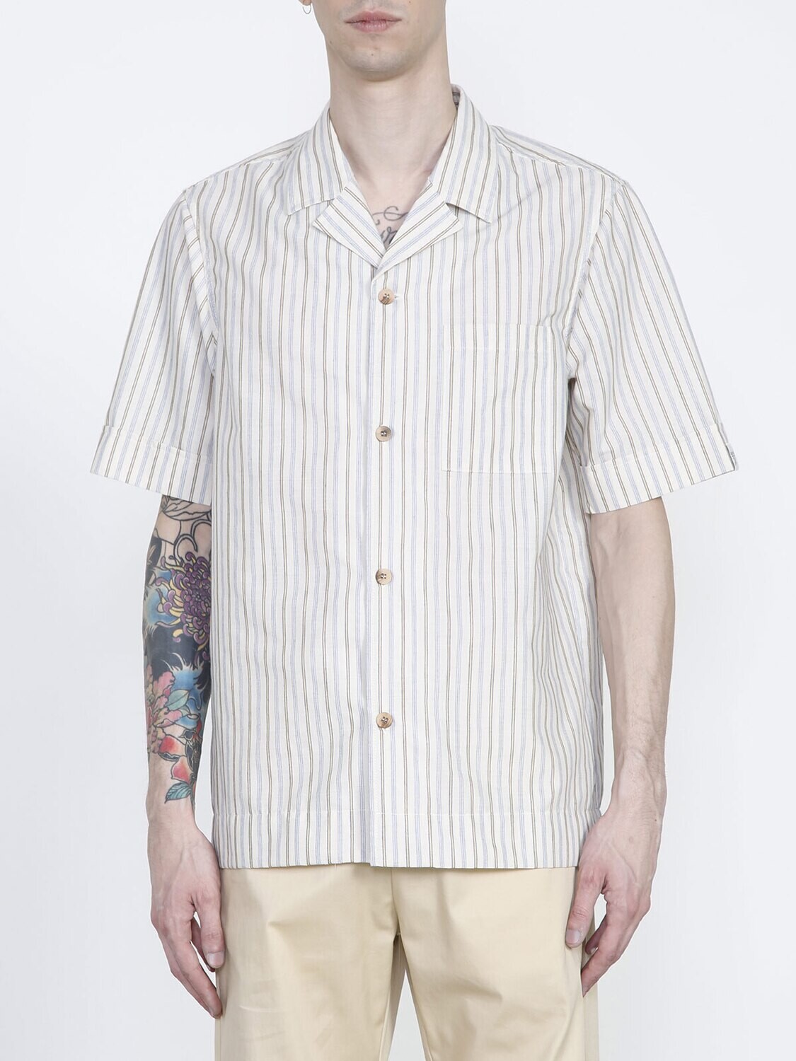 ​​Striped half-sleeved shirt