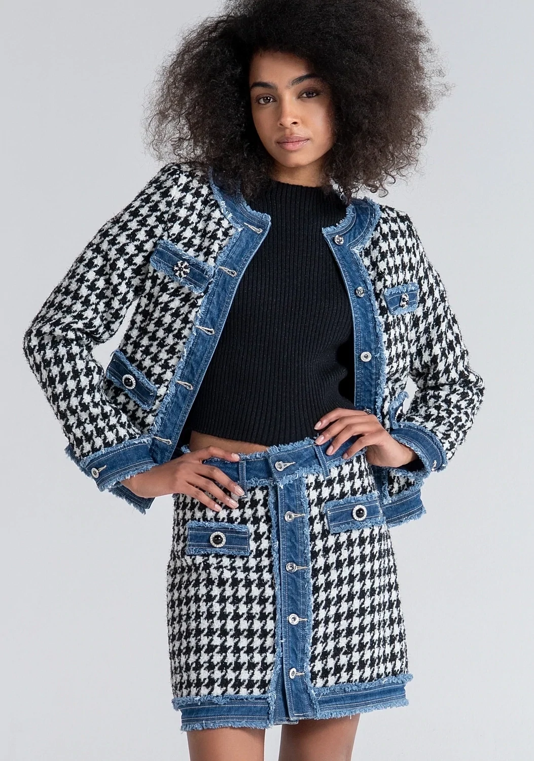 Pied de poule regular jacket