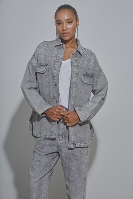 ​​Oversized shirt in gray denim