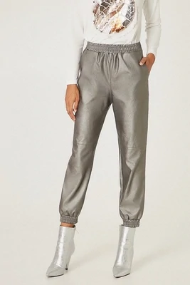 Slim eco leather trousers