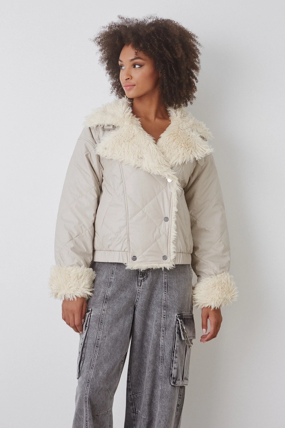 ​Quilted eco leather jacket