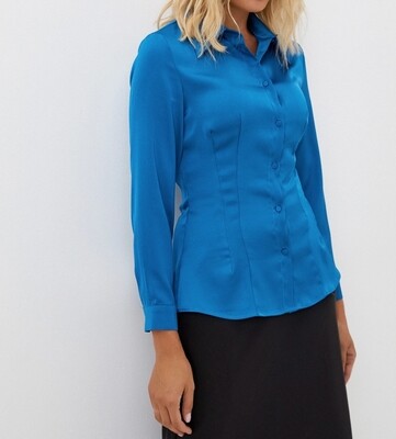 ​​Satin shirt with pointed collar