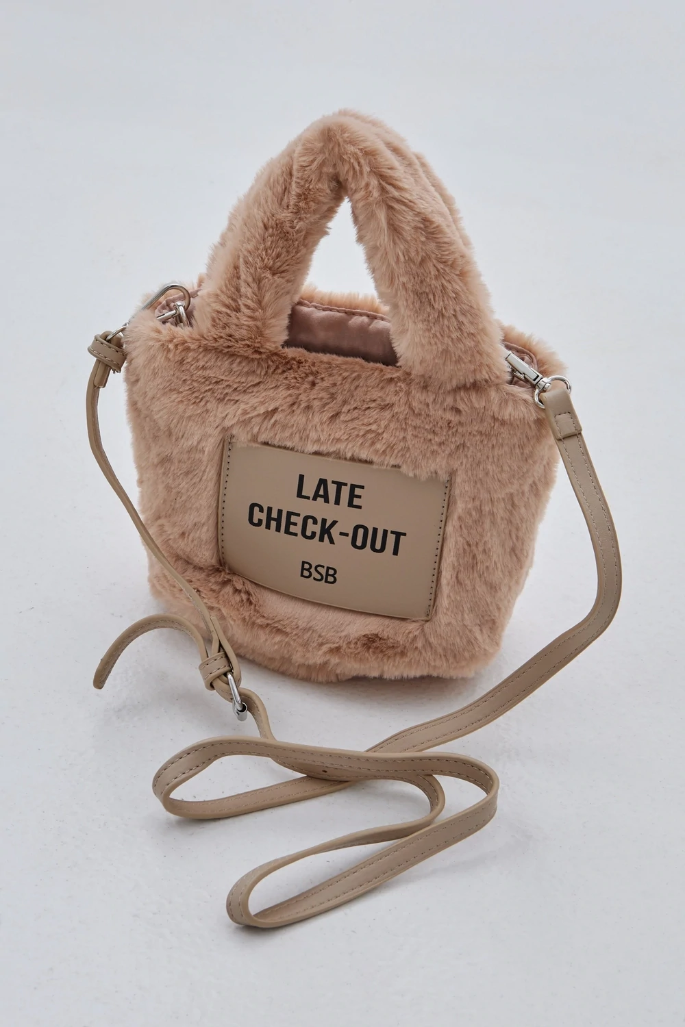 Mini faux fur tote bag