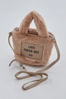 Mini faux fur tote bag