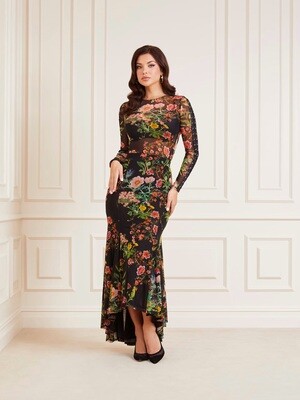 ​​Long tulle skirt with all-over print