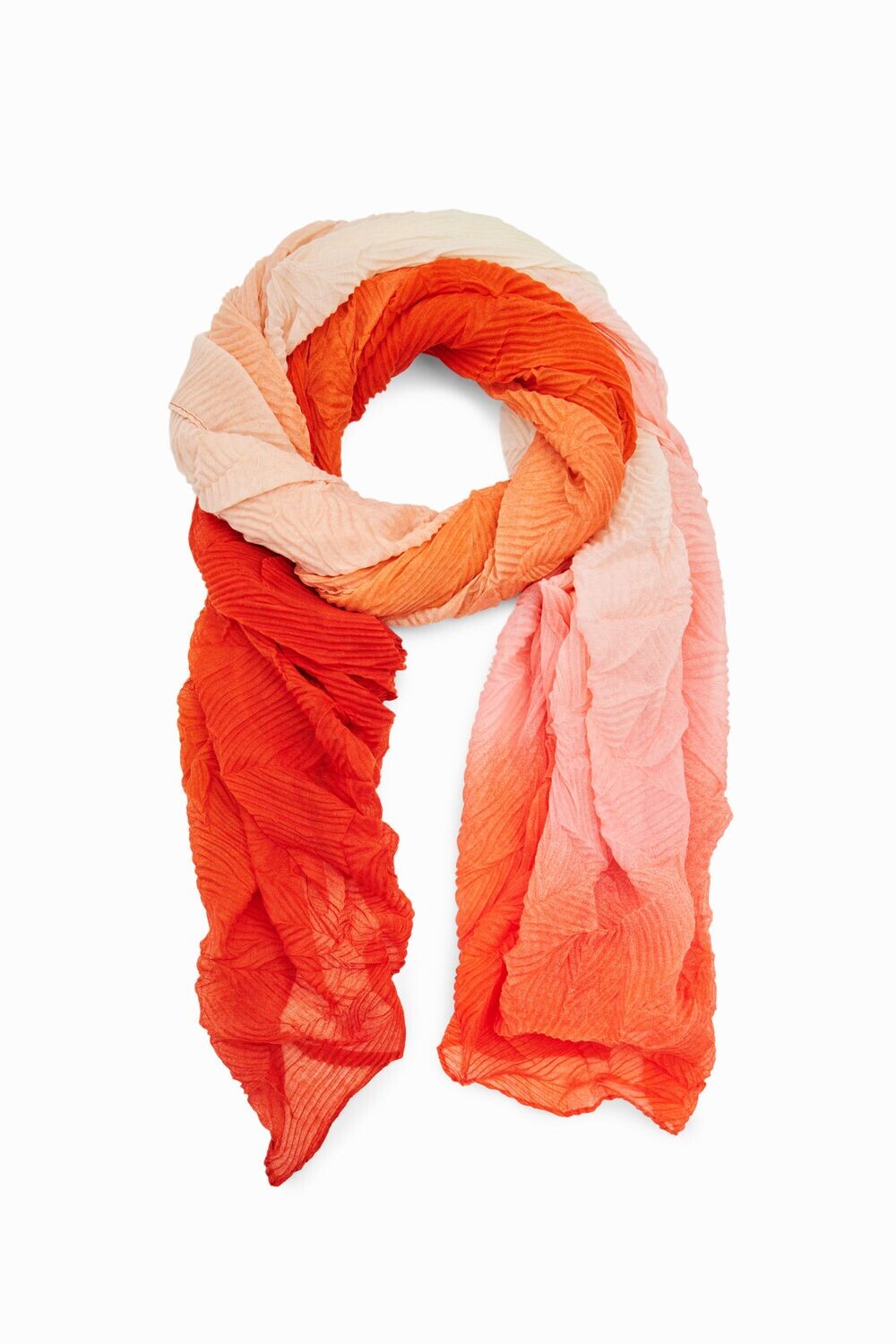 ​Shaded rectangular pleated scarf
