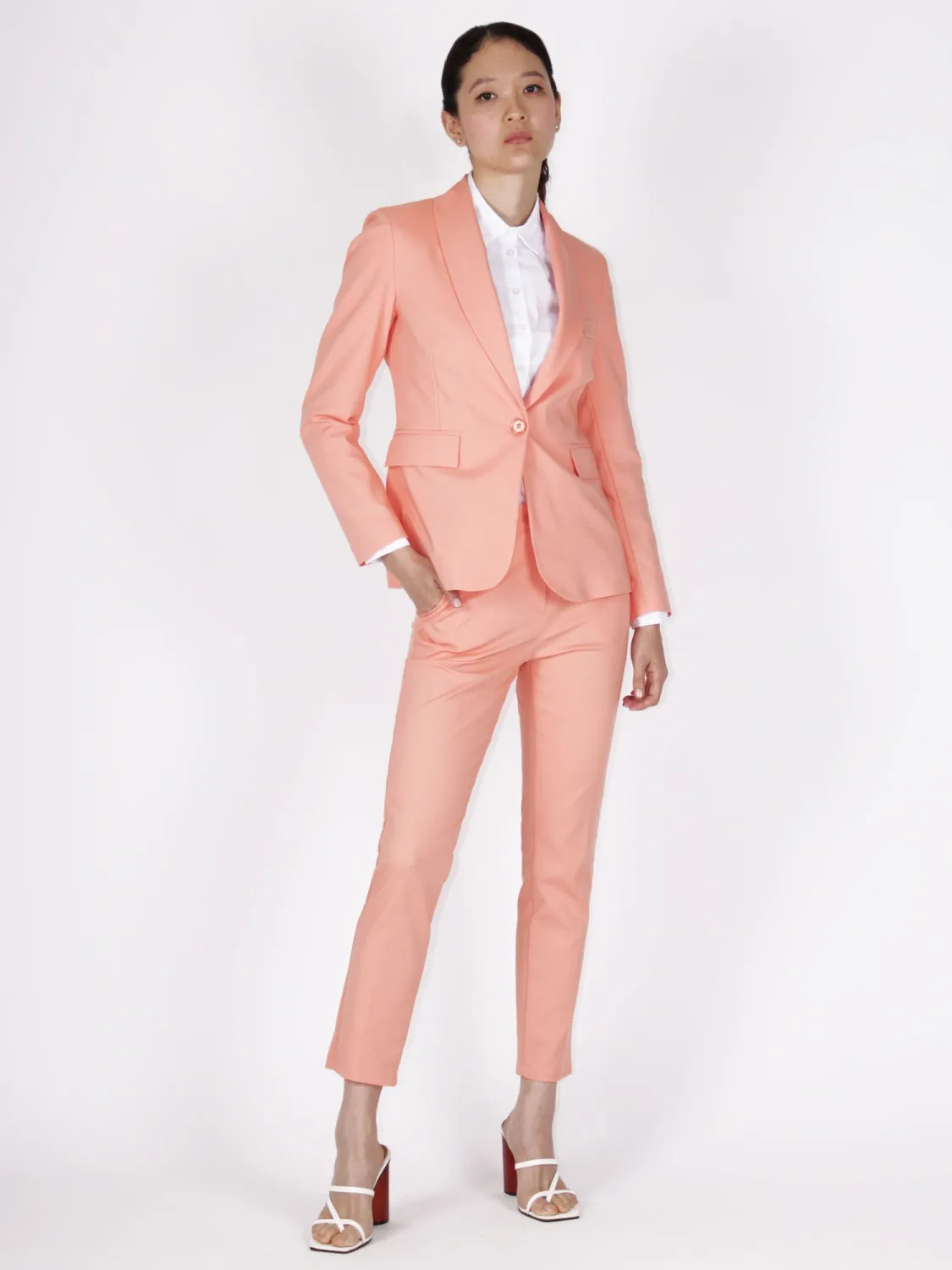 ​​Single-breasted blazer in stretch cotton