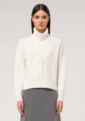 ​​Regular sweater with pearls