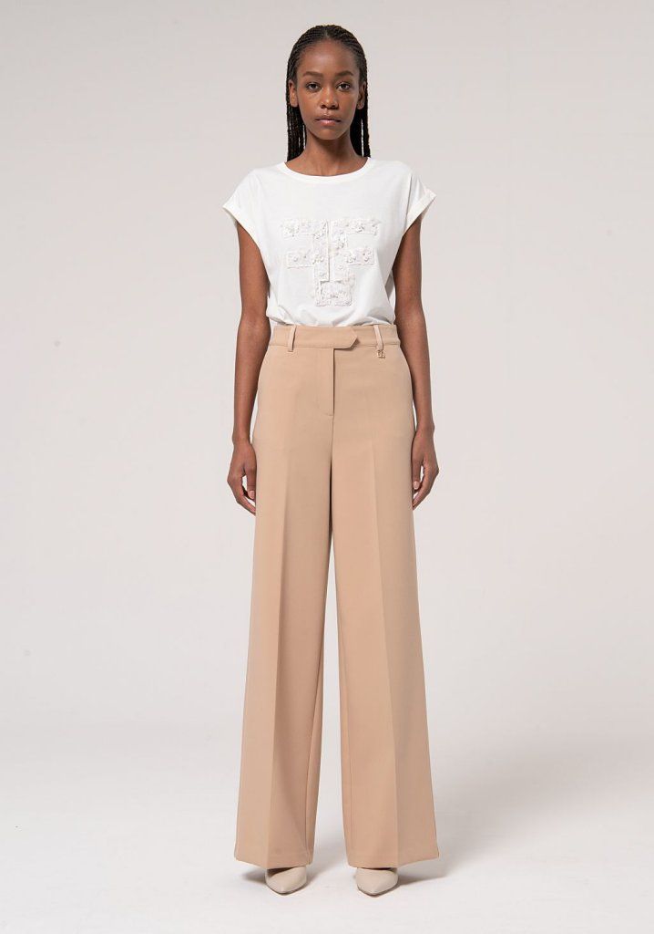 ​​High-waisted flare pants