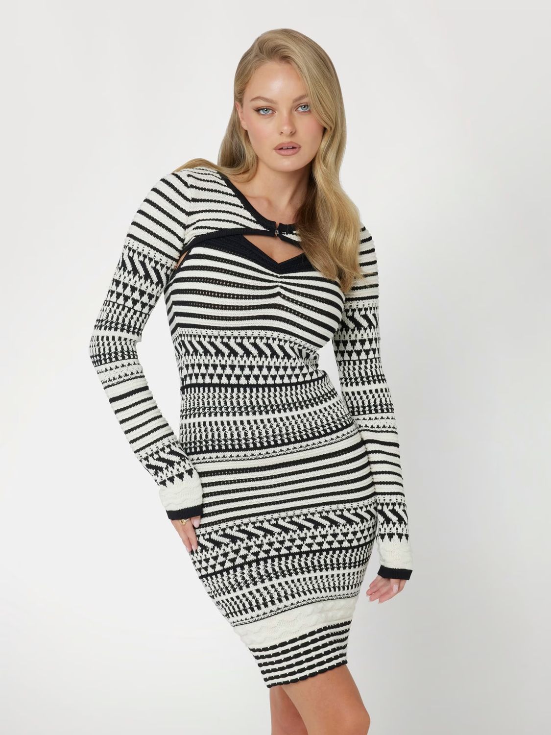 Knit dress​ with jacket