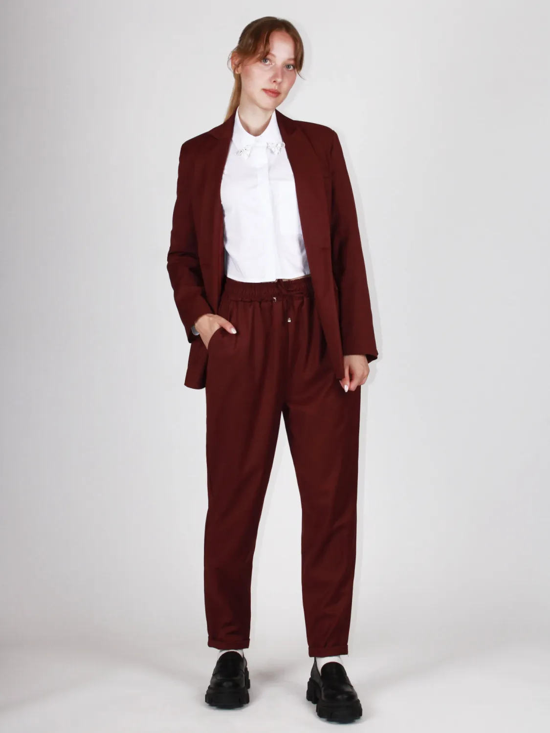 Regular trousers in technical fabric