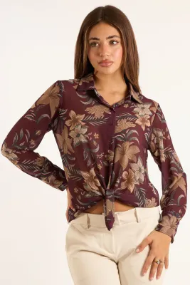 Camicia regular con stampa floreale