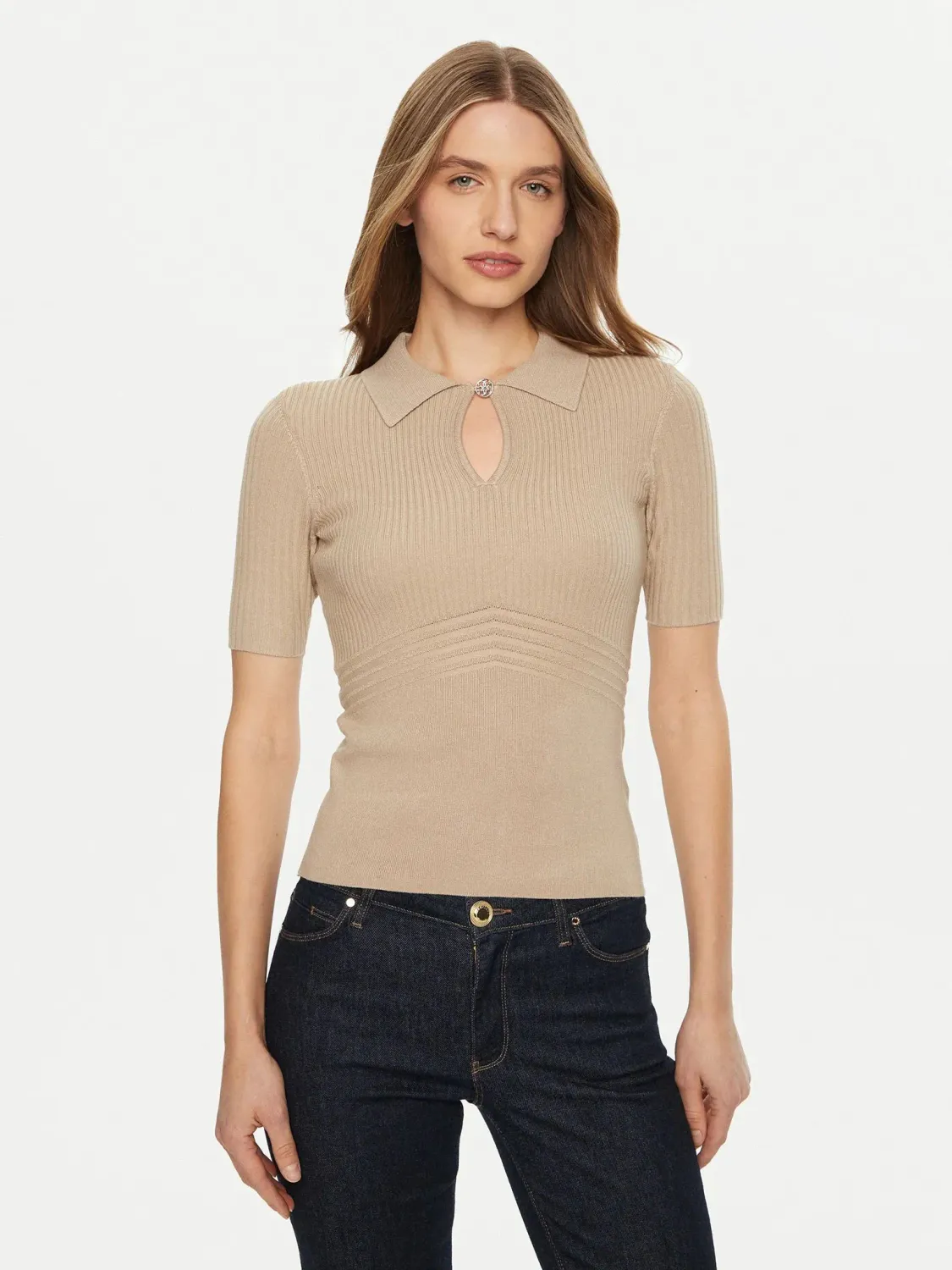 ​​Cut-out sweater polo