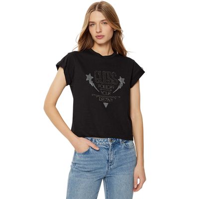 ​​Regular T-shirt with rhinestones