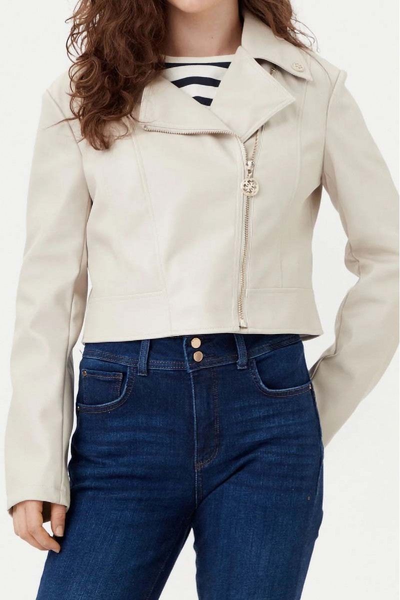 ​​Faux leather biker jacket