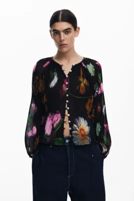 ​​Regular blouse with flowers