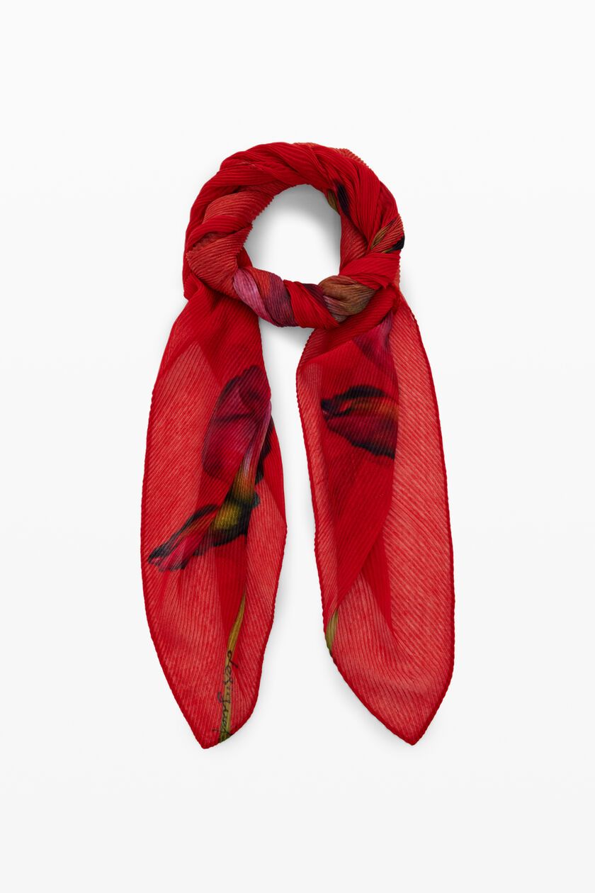 ​​Rectangular scarf with flowers print