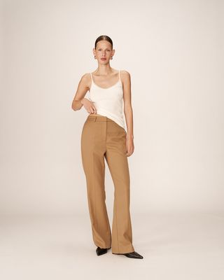 Gabardine flare trousers