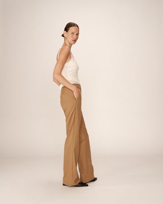 Gabardine flare trousers