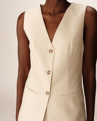 Linen and cotton straight waistcoat