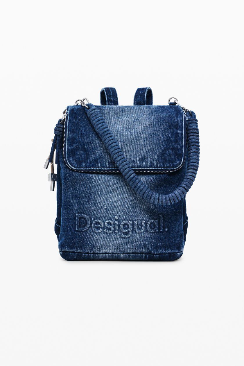 ​Denim backpack with logo