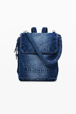 ​Denim backpack with logo