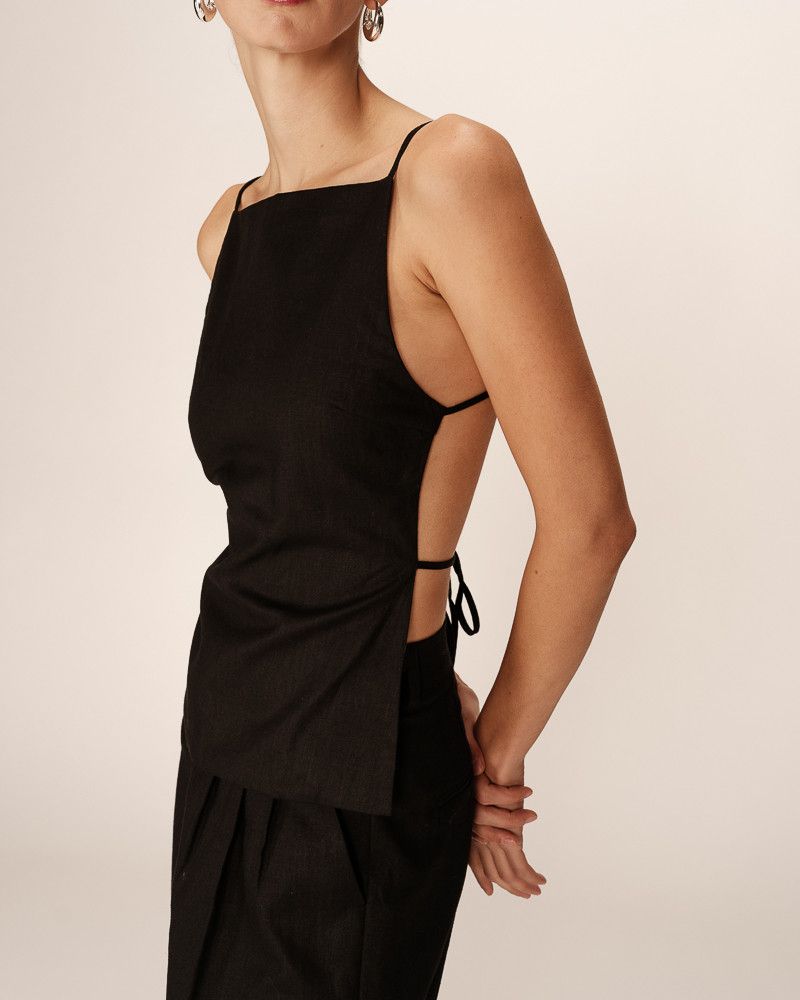 Linen blend top