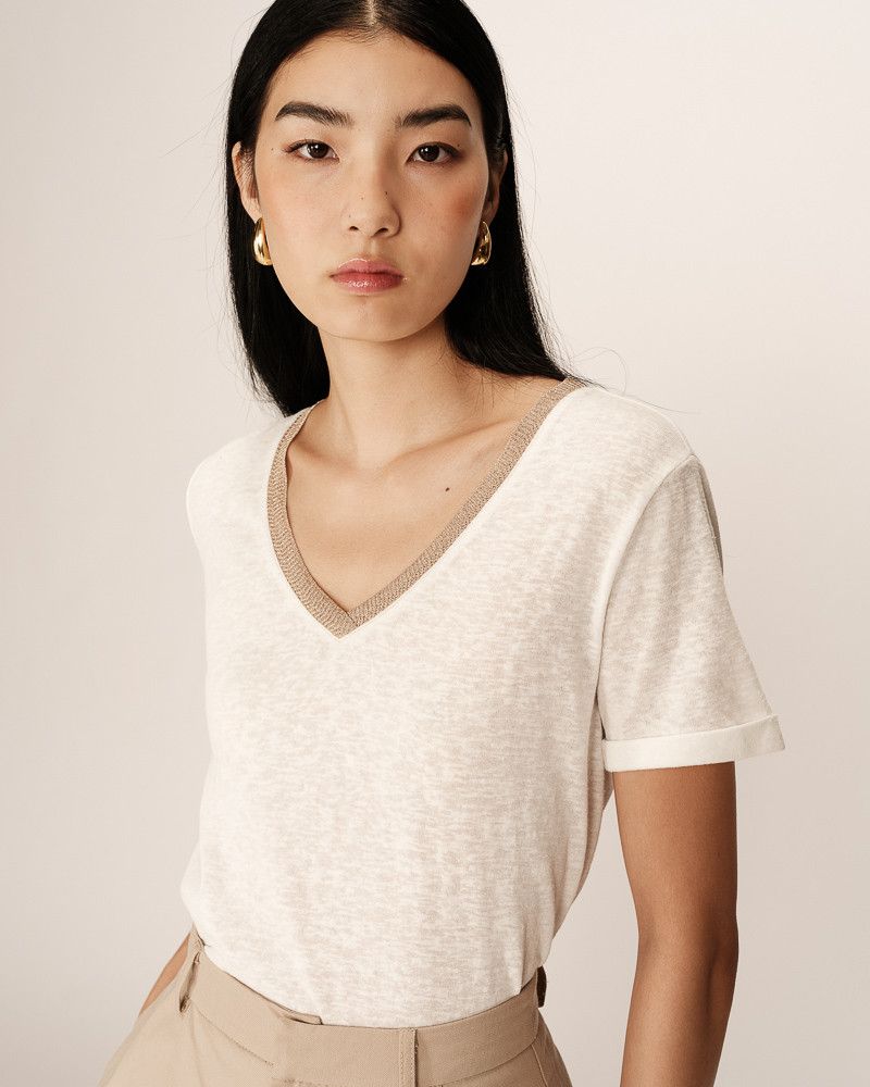 ​Lurex V-neck T-shirt