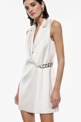 Satin Dress with Chain
