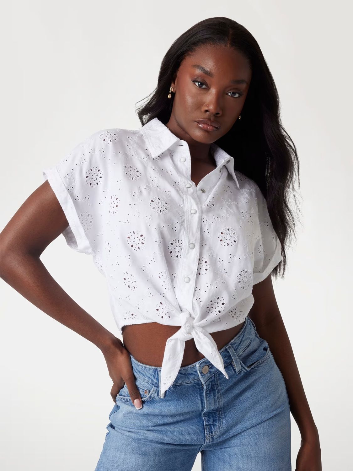​Sangallo lace cropped shirt​