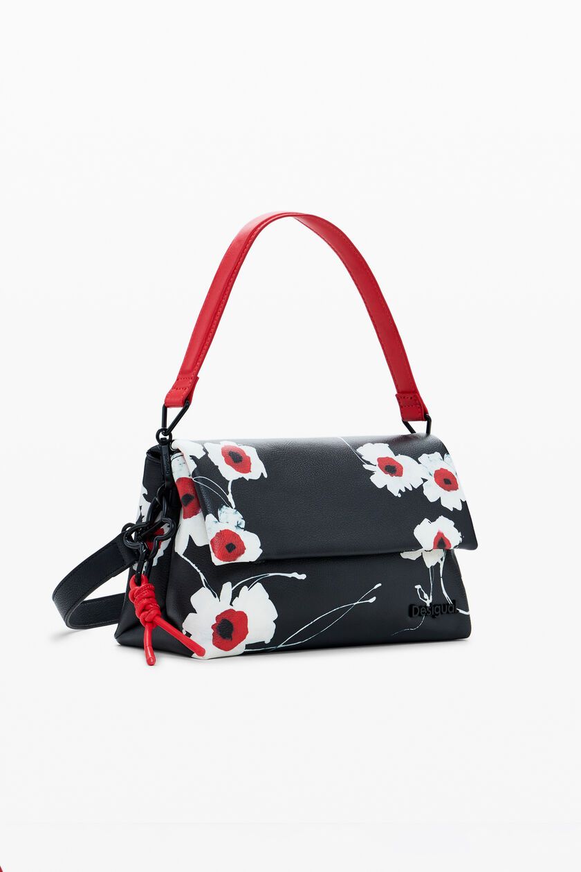 Eco leather bag with flower print