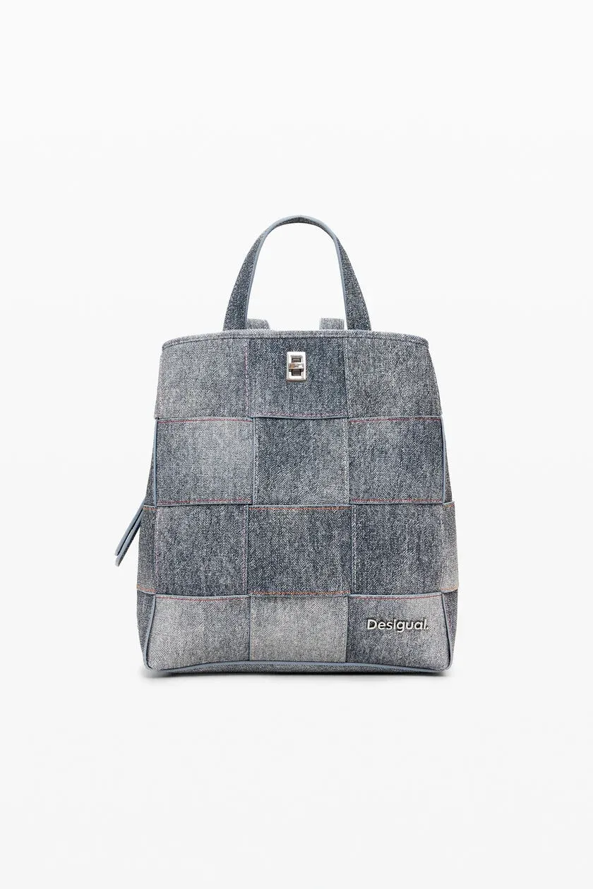 ​Backpack with woven denim effect