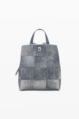 ​Backpack with woven denim effect