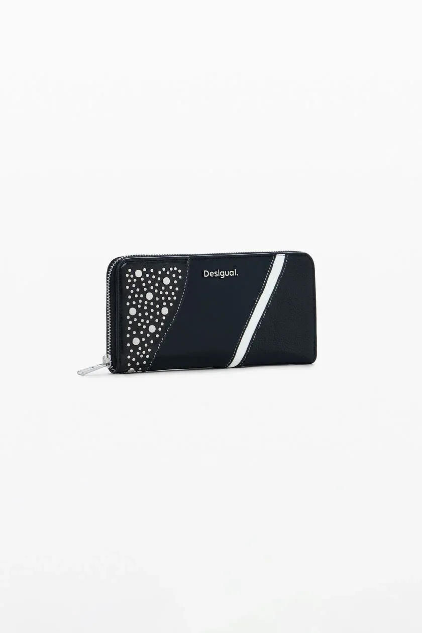 Eco-leather wallet with studs