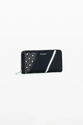 Eco-leather wallet with studs