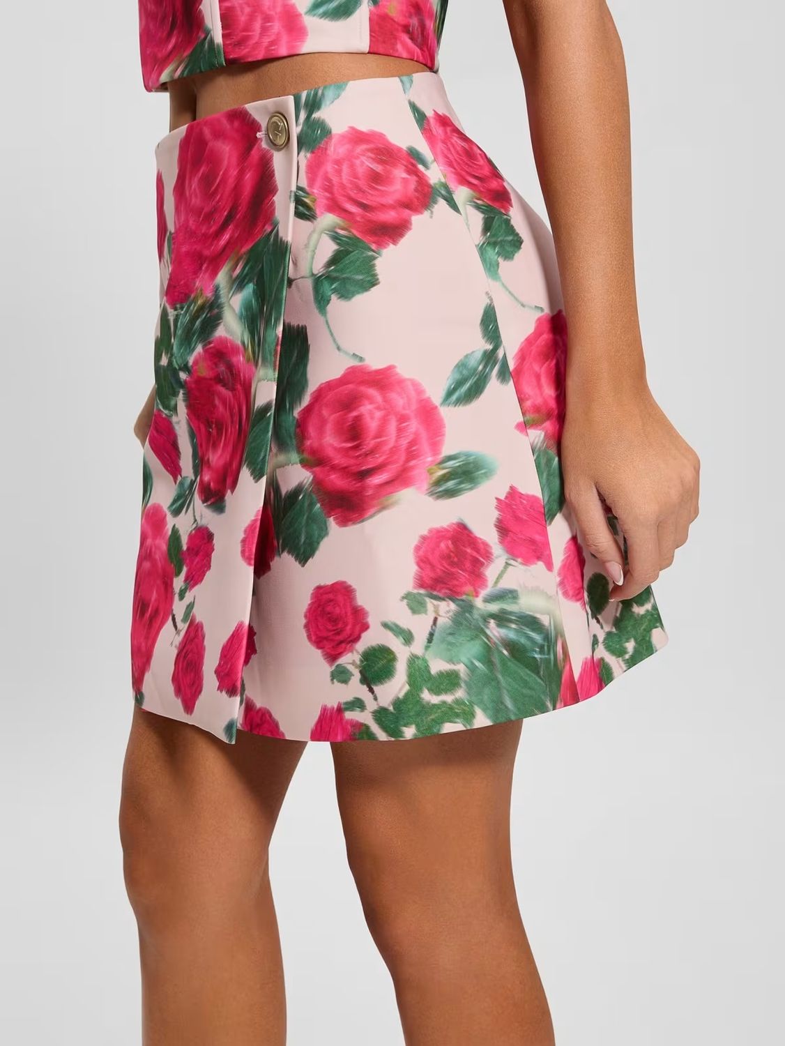 Floral print wrap skirt