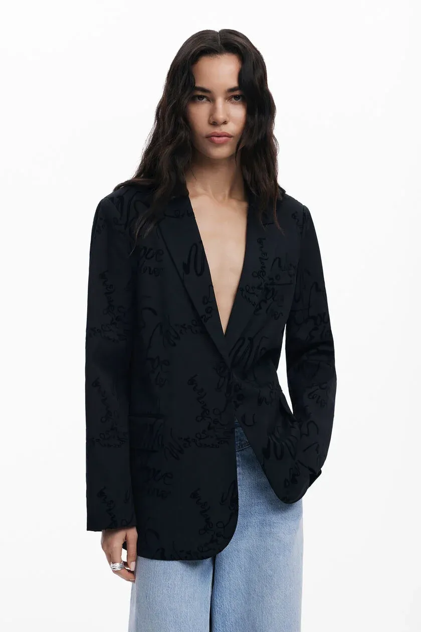 ​Regular blazer with lettering print